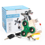 Busy Cube, Wooden Interactive Fidget - Monique Biz