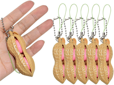 Squeeze Pea Peanut Squeeze Keyring Toy - Monique Biz