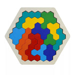 Wooden Hexagon Puzzles Toy - Monique Biz