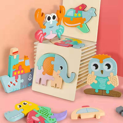 Cartoon three dimensional animal puzzle - Monique Biz